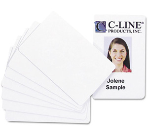 PVC ID Badge Card for HiTi CS-220e and Cs200 printers (3 3/8 x 2 1/8, White, 100/Pack) CLI89007