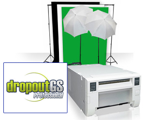 Small Photo &amp; GreenScreen Studio Set Up Kit with Mitsubishi CPD70DW Printer CPD70DWSmallStudioKit