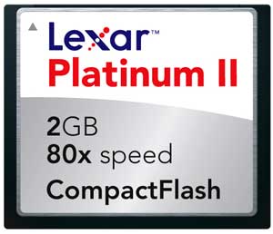 Lexar 2GB 80X Platinum II CF Card CF2GB-80-664