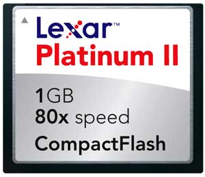 Lexar 1GB 80X Platinum II CF card CF1GB-80-664