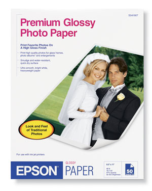 Epson Premium Glossy Photo Paper 8.5in x 11in (50 sh) S041667