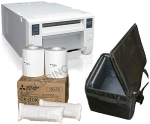 Mitsubishi CPD70DW Photo Printer w/Padded Carrying Case with 4x6 Media Box Bundle CPD70-Case-4x6