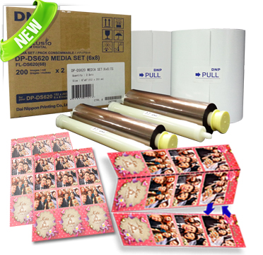 DNP DS620A 6x8"in with 2" Double Perforated Media - 2 Rolls (400 total prints) DS6206x8TS