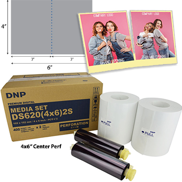 DNP DS620A Perforated Printer Media 4x6 Center Perf (800 total prints) DS6204x62S