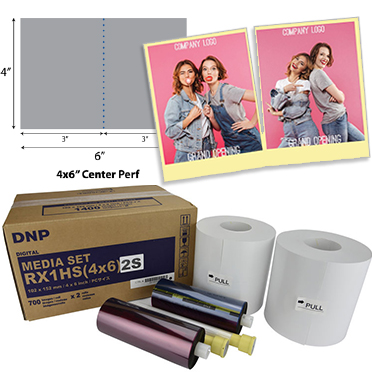 DNP DS-RX1HS Perforated Printer Media 4x6 Center Perf (1400 total prints) RX1HS4x62S