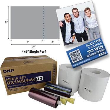 DNP DS-RX1HS Perforated Printer Media 4x6 2in Single Perf (1400 total prints) RX1HS4x6R2
