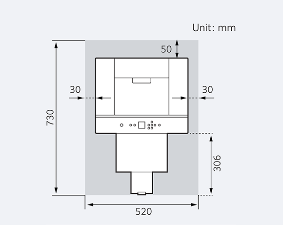 FUJIFILM Frontier DX400W installation size diagram