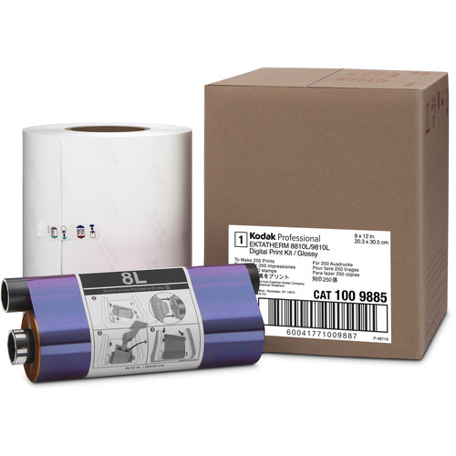 KODAK PROFESSIONAL EKTATHERM 9810L Digital Photo Print Kit / Glossy / 250 prints / 8 x 12 in 1009885