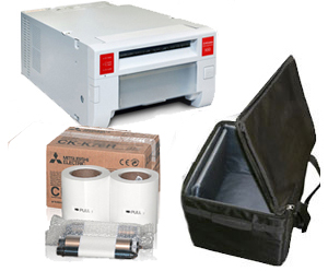 Mitsubishi CPK60DW-S Photo Printer w/Padded Carrying Case and 4x6 Media Box Bundle CPK60DWS-Case-4x6