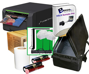 Sinfonia CS2 Photo Printer w/ Breeze DSLR Remote Pro Photobooth-Greesncreen Software, 10x10'ft Green Screen Kit, Padded Carrying Case, 4x6" Media Box Bundle CS2-Breeze-4x6-GS-case