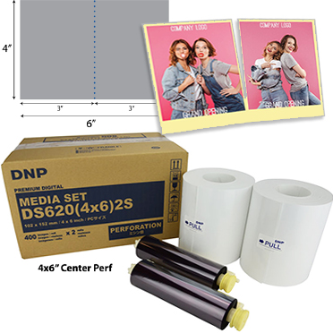 DNP DS620A Perforated Printer Media 4x6 Center Perf (800 total prints) -  FotoClub Inc