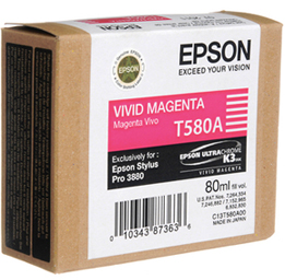 Epson UltraChrome K3 Ink Cartridge, Vivid Magenta - Epson 3880 80ml cartridge T580A00