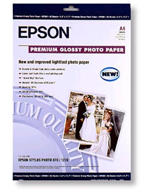 Epson Borderless Premium Glossy Photo Paper 8in x 10in (20 sh) S041465