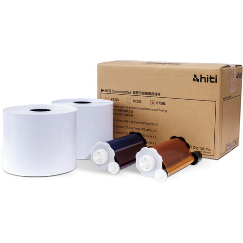 HiTi P750L 6"x8" Paper and Ribbon Case 2 Rolls - 1000 total prints 87.PBL25.10XT