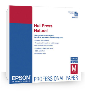 Epson Hot Press Natural Paper 8.5" x 11" (25 sheets) S042317