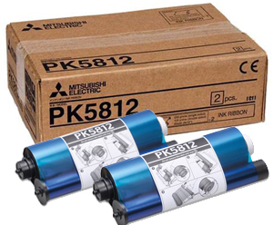 Mitsubishi Two 8x12" CP-W5000DW Ribbon Rolls - 250 Duplex Prints or 500 Simplex Prints PK5812